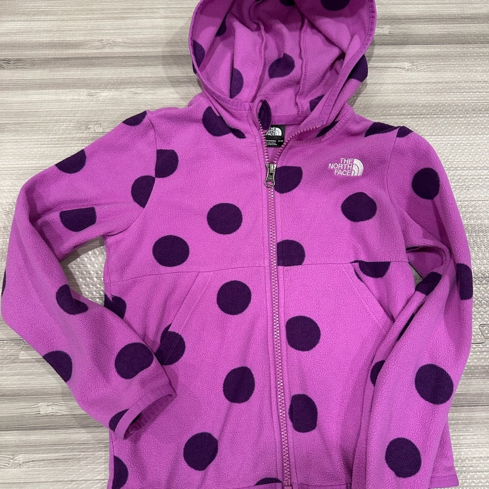The North Face Kids' Purple and Black Polka Dot Hoodie